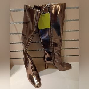 Gianni Bini Shiny Bronze Heeled Boots